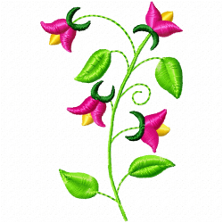 Flowers And Tree Embroidery Design 6